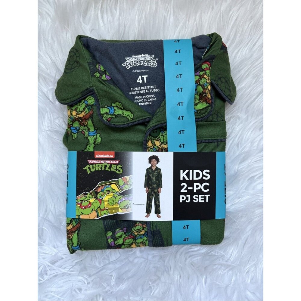Teenage Mutant Ninja Turtles Character Print Boy's 2-Piece Pajamas Green Size 4T